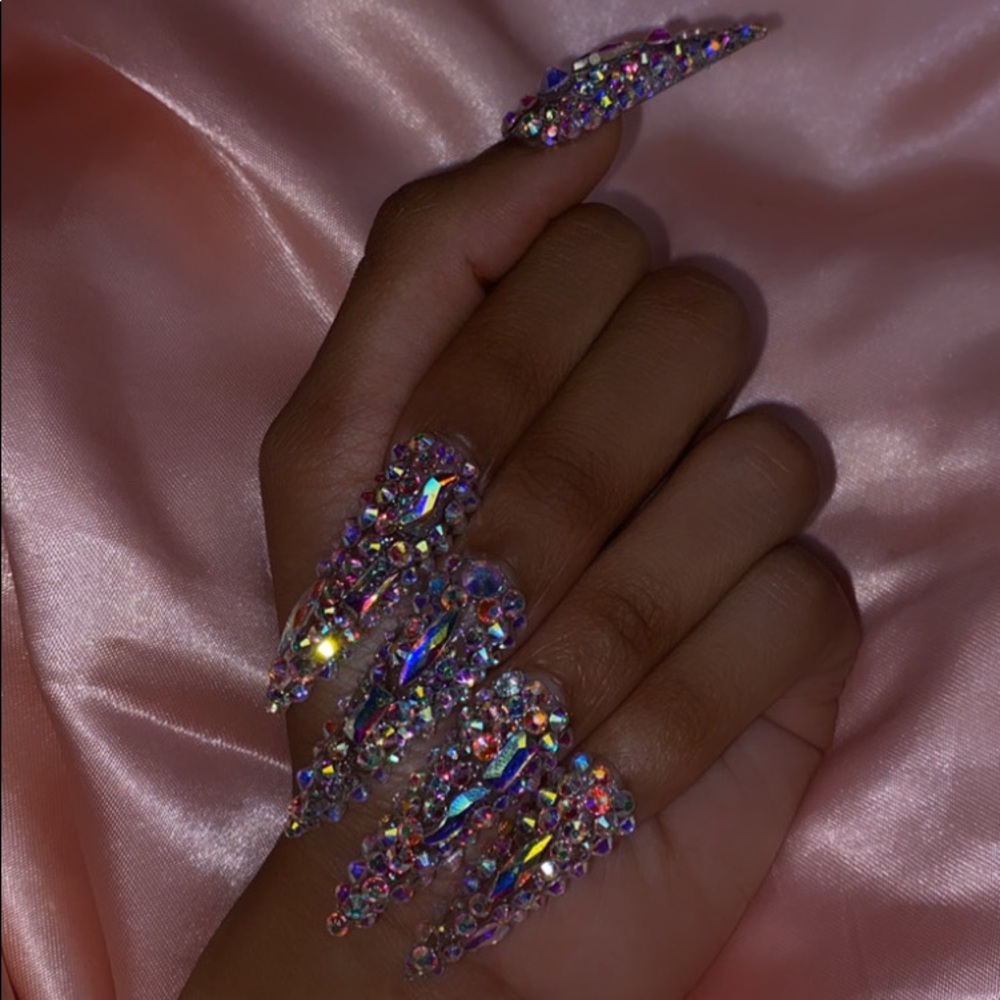 Bling Out Extra Long Stiletto Press On Nails